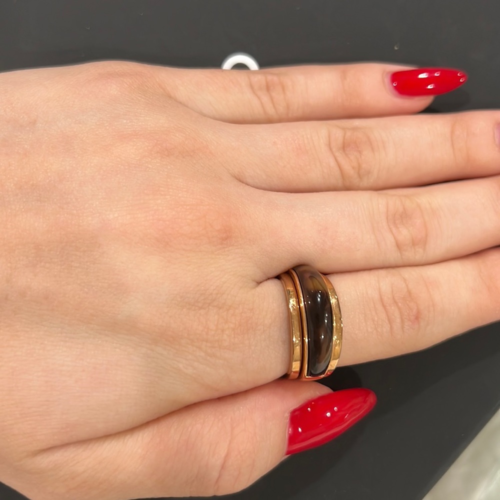 Michael Kors tortoise rose gold double ring